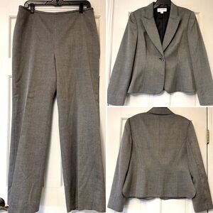 LIZ CLAIBORNE Gray Straight Leg 2pc Suit